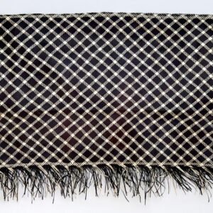 Black & Plain Windowpane Ta'ovala 7x4